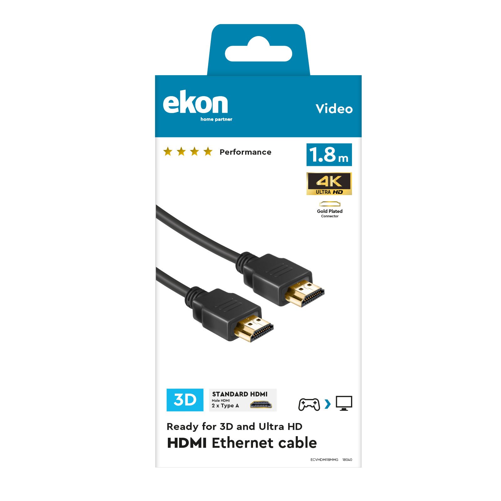 ekon 4 Star Gold-Plated HDMI 1.4 Cable1